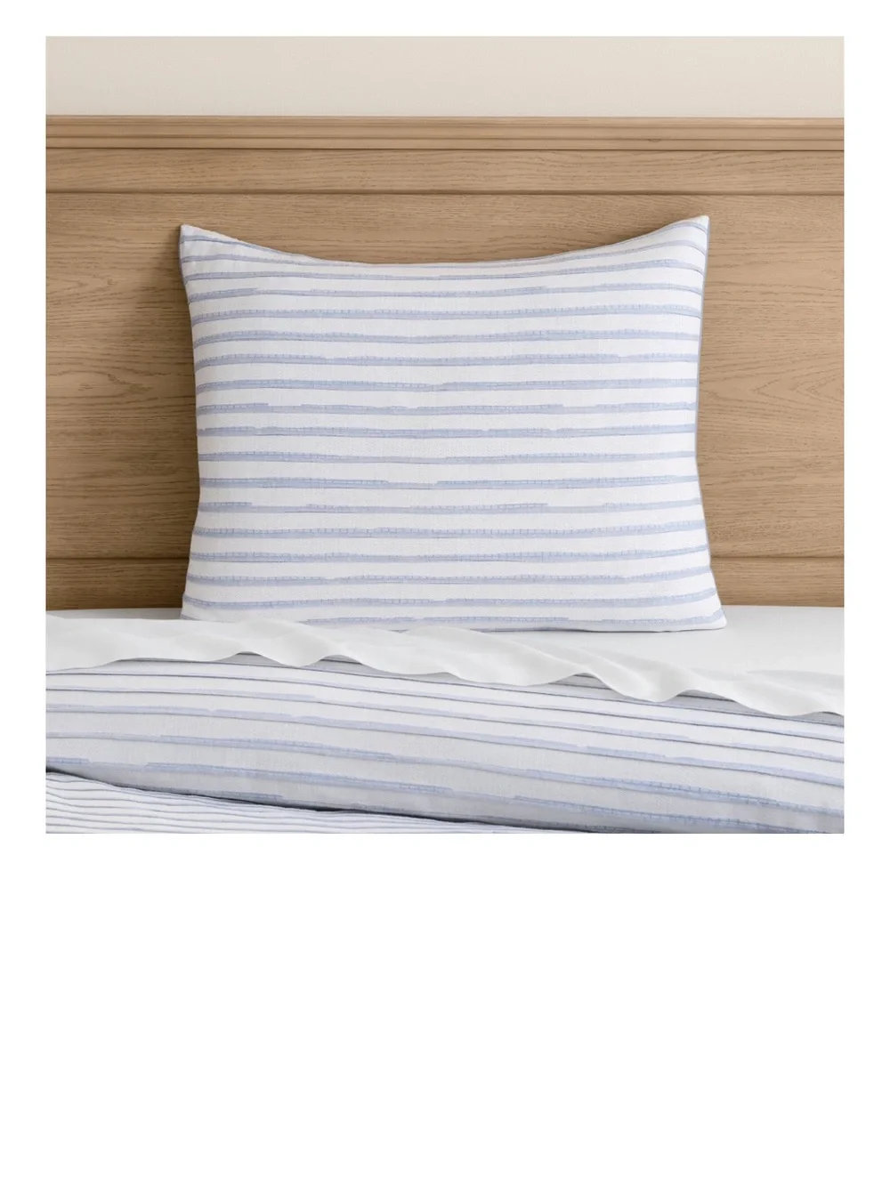 Pottery Barn Teen Huntington Strip (Blue and White) Shams Set of 2